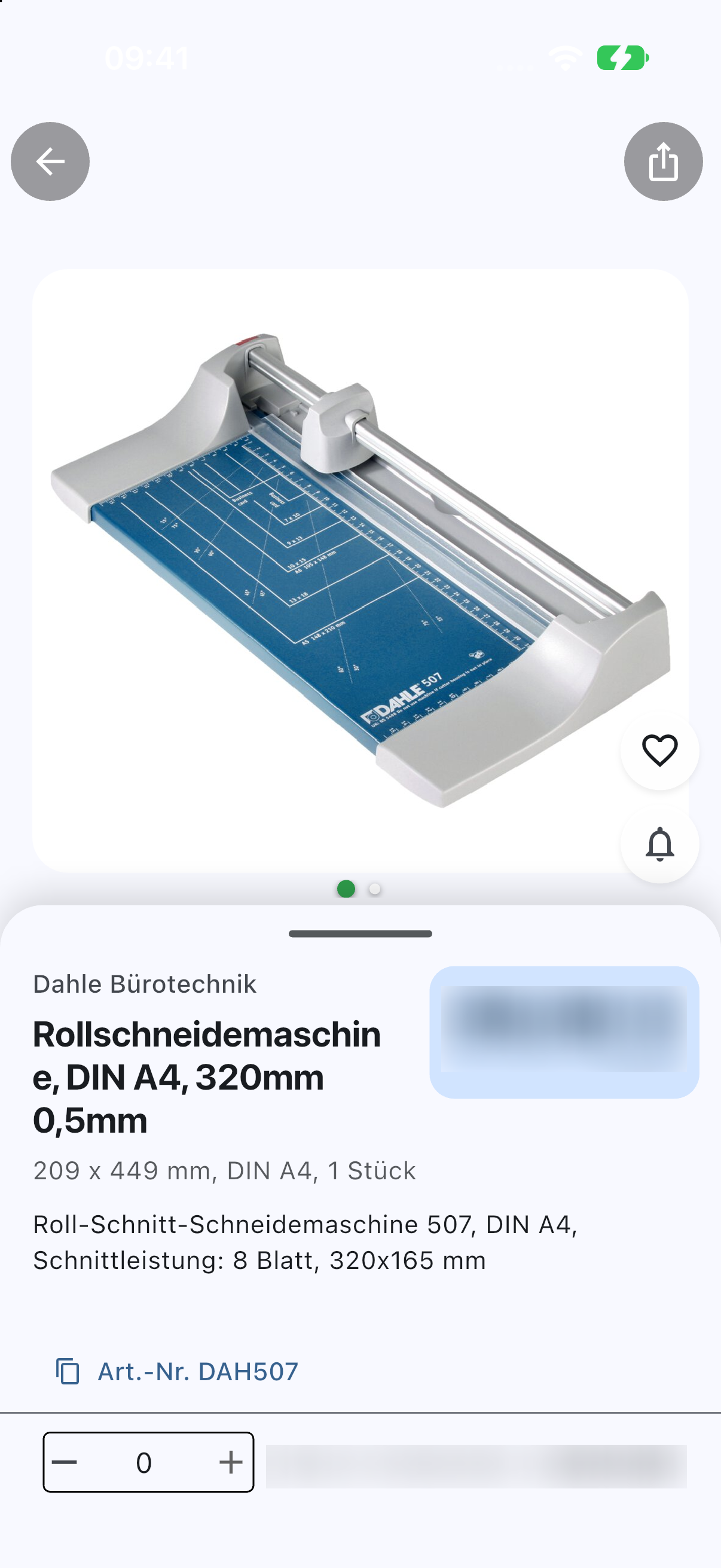 Detailansicht der DAHLE Rollenschneidemaschine 507
