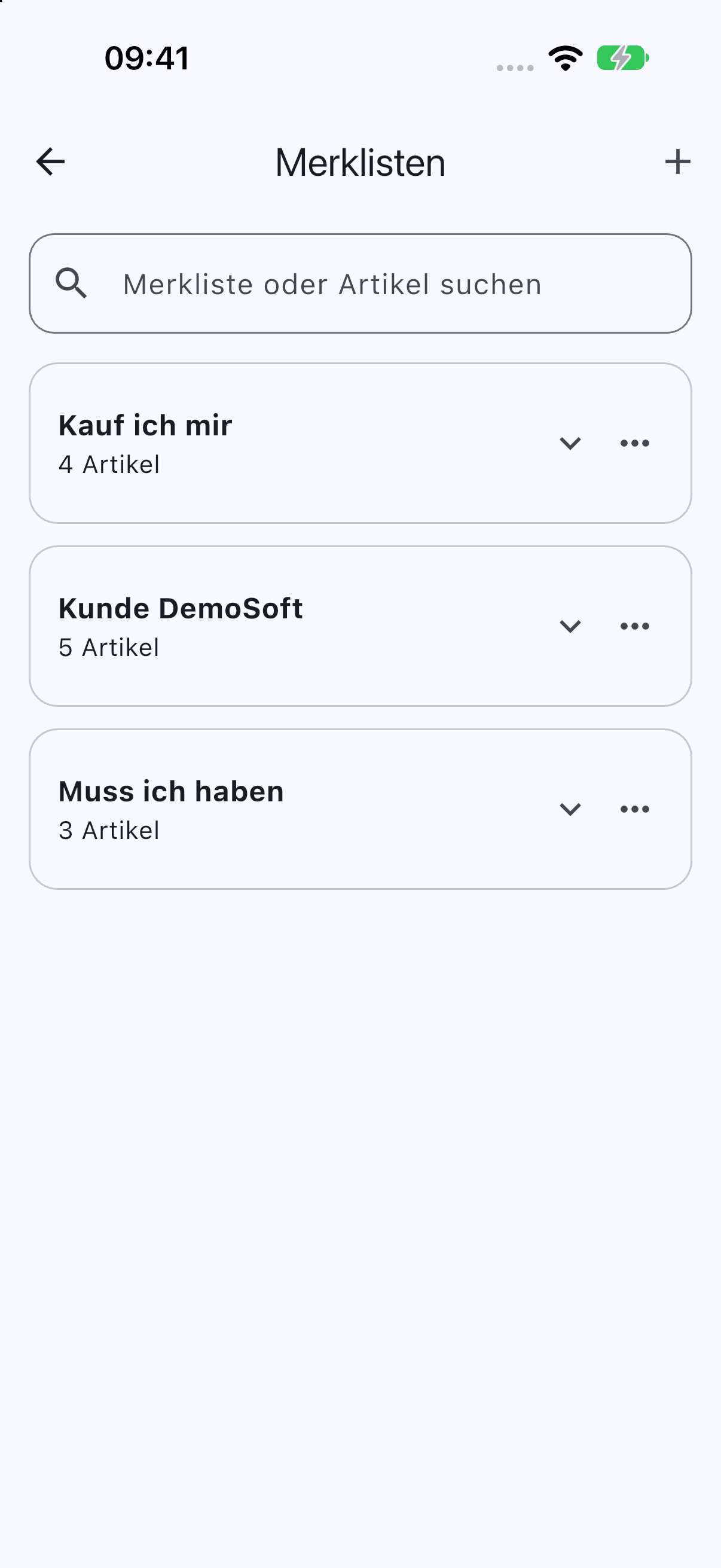 Merklisten in brConnect24